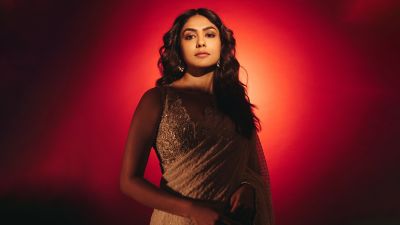 Mrunal Thakur, Saree, 5K, Indian actress