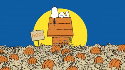 Snoopy, Halloween, Halloween pumpkins, Halloween background, 5K