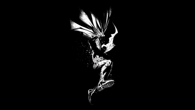 Batman, Dark Knight, Artwork, Monochrome, 5K, 8K, DC Superheroes, Black background, AMOLED