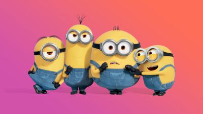 Minions, Gradient background, 5K, 8K