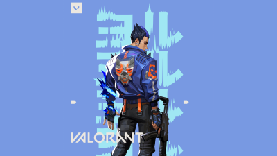 Yoru, Blue background, 5K, Valorant agent