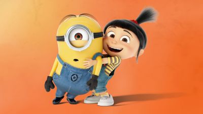 Agnes, Minion, Despicable Me, 5K, 8K, Orange background