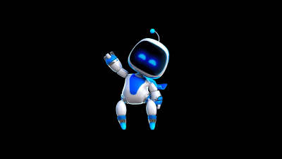 Astro Bot, AMOLED, 5K, 8K, 2024 Games, Robot, PlayStation 5, Black background