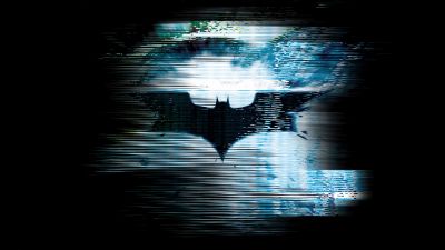 Batman sign, Glitch, Digital Art, Batman logo, Bat symbol, DC Superheroes, Dark background