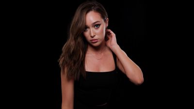 Alycia Debnam-Carey, Black background, 8K, AMOLED, 5K