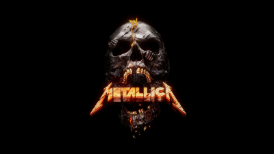 Metallica, AMOLED, Skull, 5K, Black background