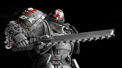 Space Marine 2, AMOLED, Black background, Warhammer 40K Space Marine 2, Monochrome