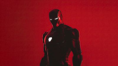 Iron Man, Red aesthetic, 5K, Red background, Marvel Superheroes