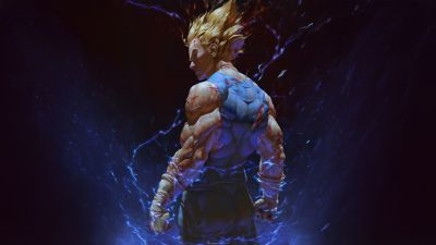 Vegeta, Muscular, Super Saiyan Blue, 5K