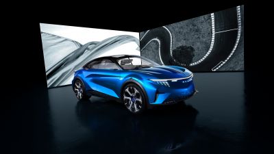 Alpine A390_B, Fastback, 2024, 5K, 8K, Dark background, Electric crossover