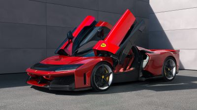 Ferrari F80, 2025, Supercars, Red cars, 5K