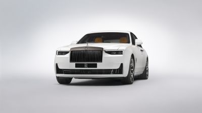 Rolls-Royce Black Badge Ghost Series II, 5K, 2024, White aesthetic, White cars, White background