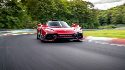 Mercedes-AMG ONE, Race track, Racing car, Hypercars, 5K, Red cars