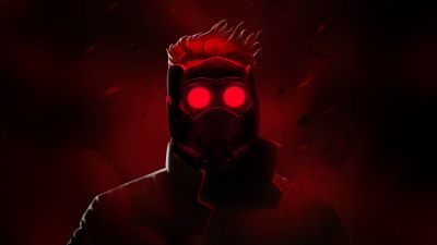 Star-Lord, Red aesthetic, Red background, Marvel Superheroes, 5K