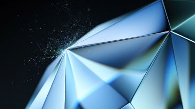 Blue abstract, Diamond, Tecno Phantom V Fold 2 Stock, Dark background