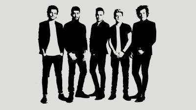 One Direction, Minimalist, Boy band, Pop band, Louis Tomlinson, Niall Horan, Harry Styles, Liam Payne, Zayn Malik, 5K, White background, Monochrome, Black and White