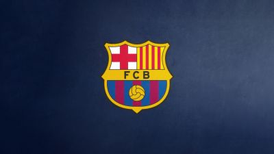 FCB, Navy blue background, FC Barcelona, Crest, 5K