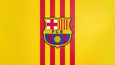 FCB, Yellow background, FC Barcelona, Crest