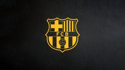 FCB Crest, Dark background, 5K, FC Barcelona