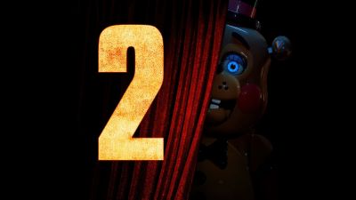 Toy Freddy, Five Nights at Freddy's 2, Black background, 5K, AMOLED, 2025 Movies