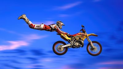 Freestyle, Motocross, Stunt, Blue Sky, Suzuki RM, 5K