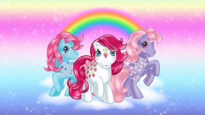 My Little Pony, Friends, Unicorn, Rainbow colors, Glitter background, 5K