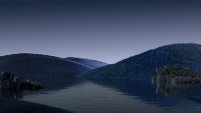 Peaceful, Landscape, Dreamlike, Body of Water, Blue aesthetic, 5K