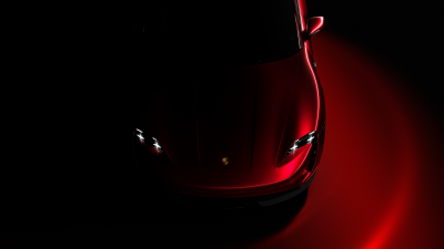 Porsche Taycan, Red aesthetic, Dark background, Dark red