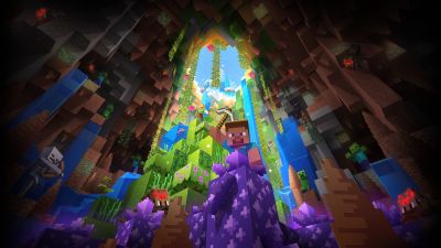 Minecraft: Bedrock Edition, Game Art, Minecraft, 5K, Colorful