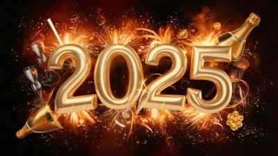 2025 New Year, Golden text, 5K