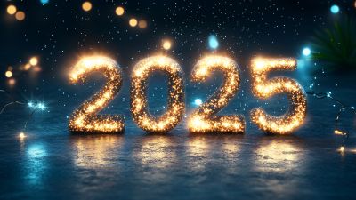 2025 New Year, Glitter letters, 5K, AI art