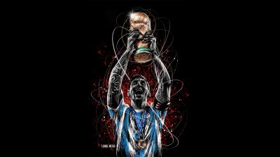 Lionel Messi, World Cup 2022, Black background, Artwork, AMOLED, 5K