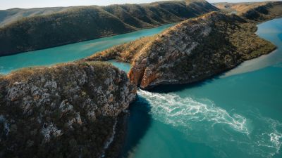 Horizontal Falls, Kimberley, Australia, Tourist attraction, 5K, Aerial view