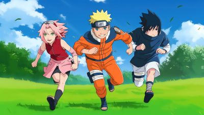 Sasuke Uchiha, Naruto Uzumaki, Sakura Haruno, 5K