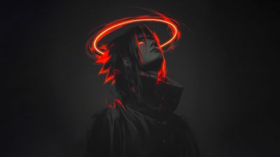 Sasuke Uchiha, Dark aesthetic, Artwork, 5K, 8K, Dark background, Naruto