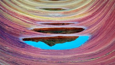 The Wave, Sandstone plateau, Rock formations, Colorful, Coyote Buttes, Arizona, 5K