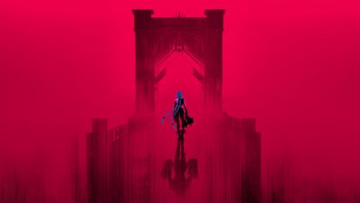 Jinx, Red aesthetic, Arcane: League of Legends, Red background