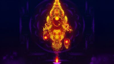 Goddess Lakshmi, Digital Art, Glowing, Hindu goddess, 5K