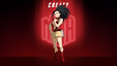 Momo Yaoyorozu, My Hero Academia, Season 7, 5K, Red background