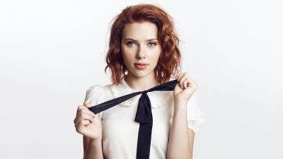 Scarlett Johansson, White background, American actress