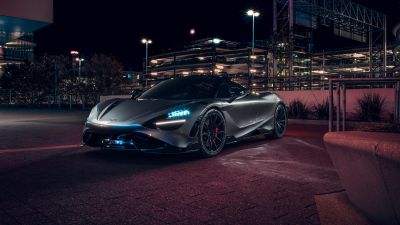 McLaren 765LT, Night illumination, Urban, Sports cars, Night photography, Night City, Dark Mode