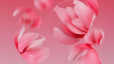 Cherry blossom, Abstract art, 5K, Pink aesthetic, Pink background