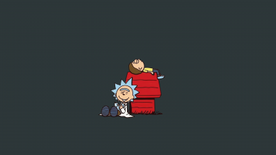 Rick and Morty, Minimal art, Grey background, 5K, Rick Sanchez