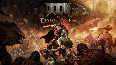 DOOM: The Dark Ages, Key Art, 2025 Games, PlayStation 5, Xbox Series X and Series S, PC Games, Iron Tank, Doom Slayer