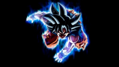 Ultra Instinct Goku, 12K, AMOLED, Dragon Ball Super, 5K, 8K, 10K, Black background