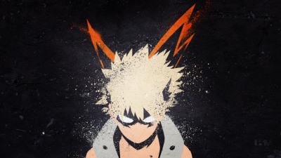 Katsuki Bakugo, Illustration, Dark background, My Hero Academia, 5K