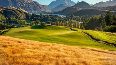 Golf course, Landscape, Mountains, Lake, Par 3, Green, Scenery, 5K, 8K