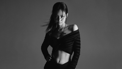 Jennie, Dark aesthetic, Monochrome, Black and White, Photoshoot, 5K, South Korean Singer, Elle Magazine, 8K