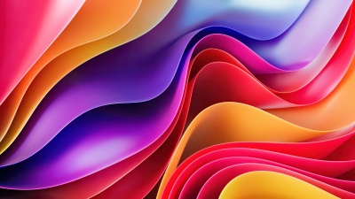 Colorful waves, Abstract art, Fluidic, 3D Render, Colorful gradients, Vibrant, Futuristic, 5K