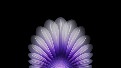 Floral, Purple abstract, Geometric, AMOLED, Black background, Oppo Find N5, Stock, Symmetry, 5K